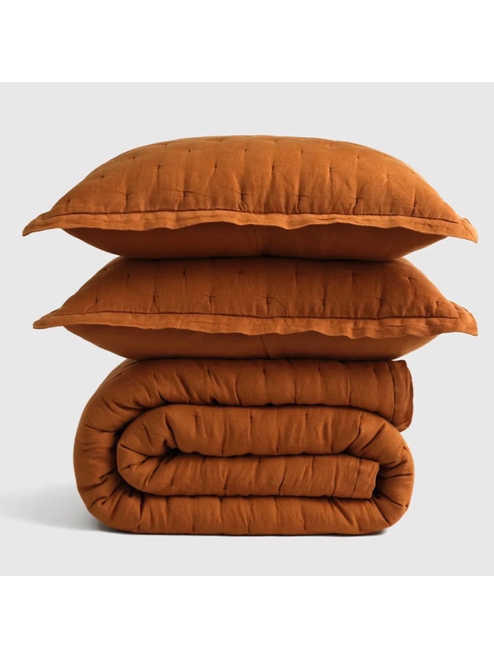 QUINCE Organic Cotton Gauze Dream Quilt Set King/Cal King Terracotta 1086
